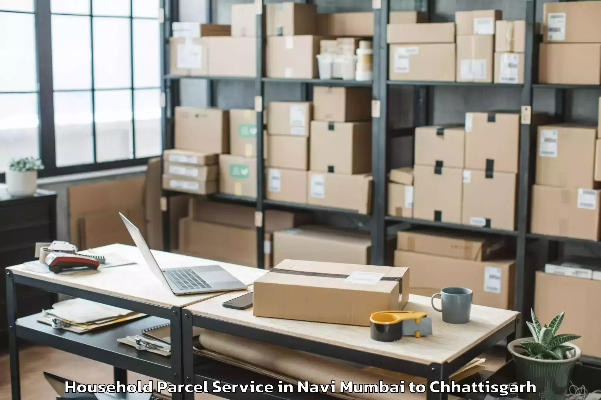 Reliable Navi Mumbai to Malkharoda Household Parcel